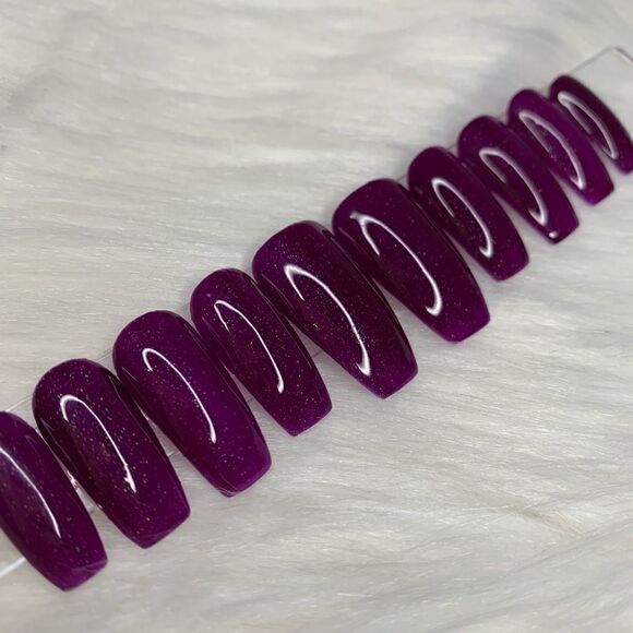 Purple Heart Custom Press On Nails | High Quality Nails | Handmade - Picture 2 of 12